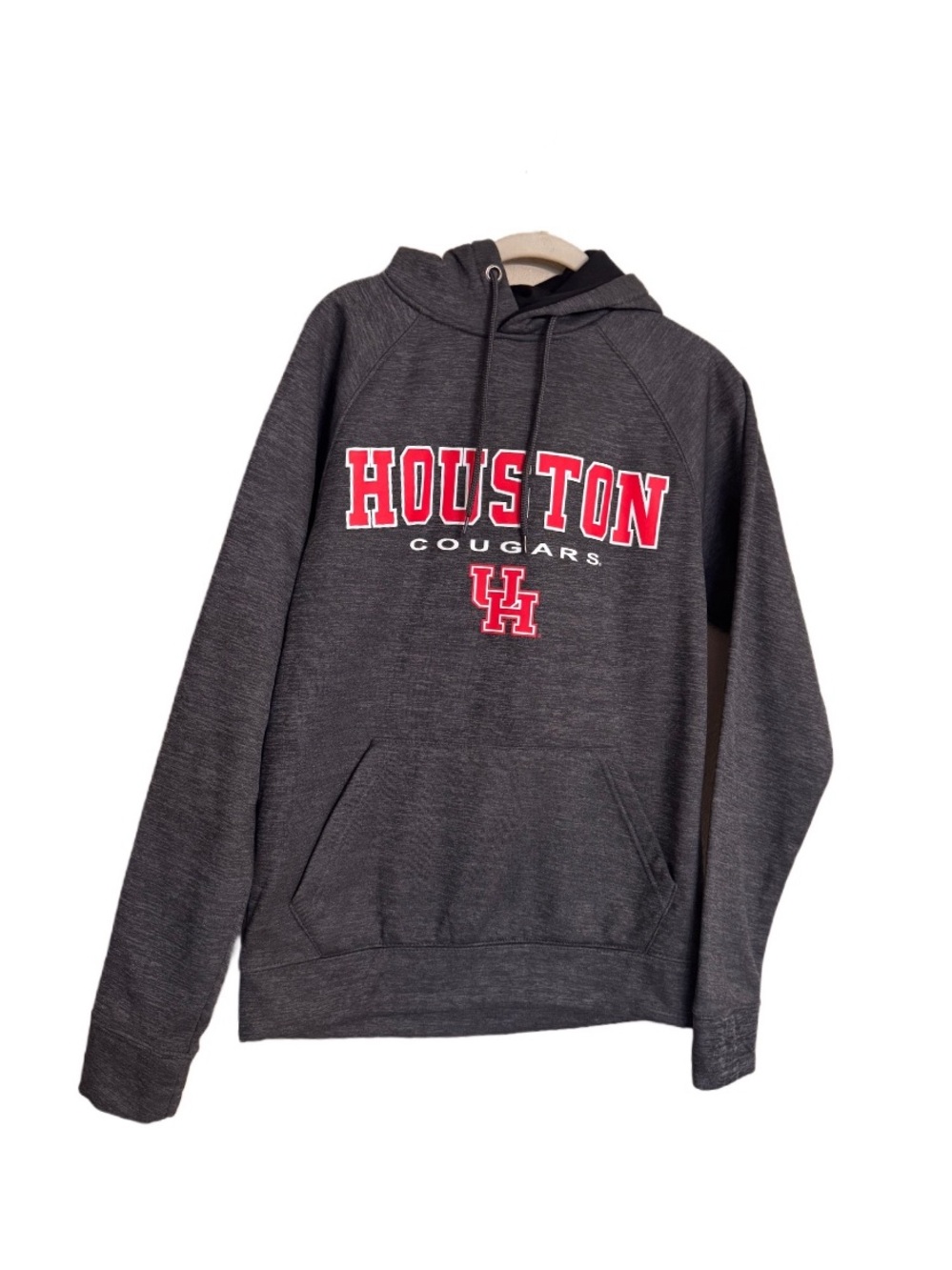 Houston Cougars UH University Screened Campus Hoodie Sweatshirt Men's S Gray Red